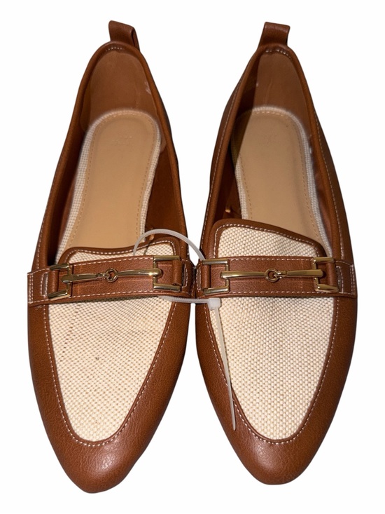 H&M Shoes - H&M Brown and Cream Leather-Trim Slip-On